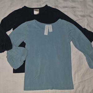 Matilda Jane Long Sleeve Tees - Light Blue & Dark Blue